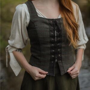 Celtic Fusion Lace-Up Tweed Bodice